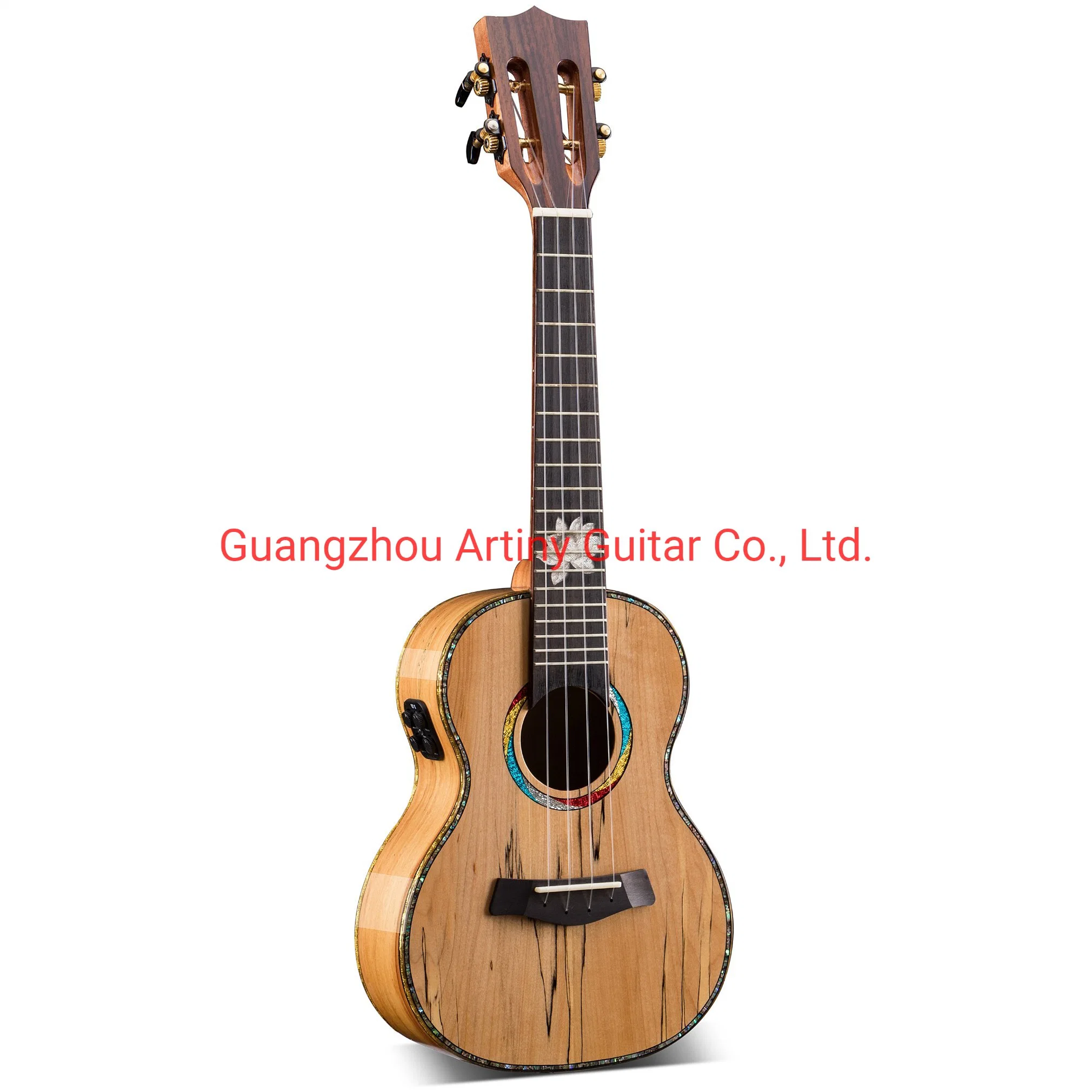 OEM 24 Inch Full Quited Maple Solid Body Ukulele Best Selling Guitarra