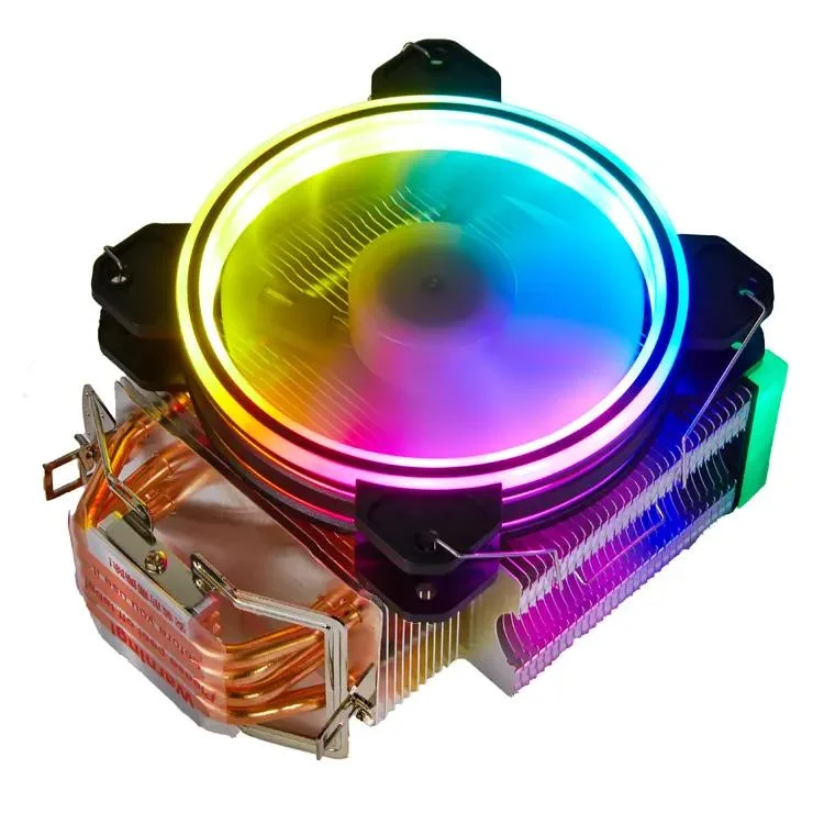 12V 120mm bajo ruido de alta velocidad de CPU Ventilador de radiador de refrigeración RGB para juego de PC 4 4pin