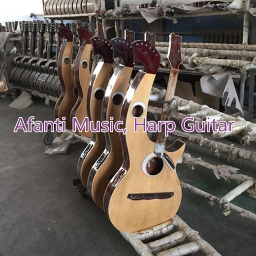 Акустическая электрическая двойная шейка 6+6+8 String Harp Guitar