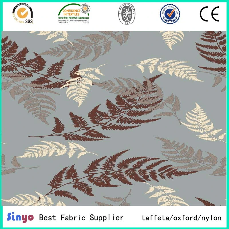 Polyester Leaf Printed PU PVC Coated Oxford Cloth