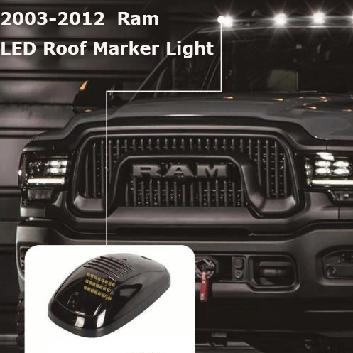 Smoke Lens LED Cab Roof Marker Light for 2003-2012 Dodge RAM 1500 2500 3500 4500 5500