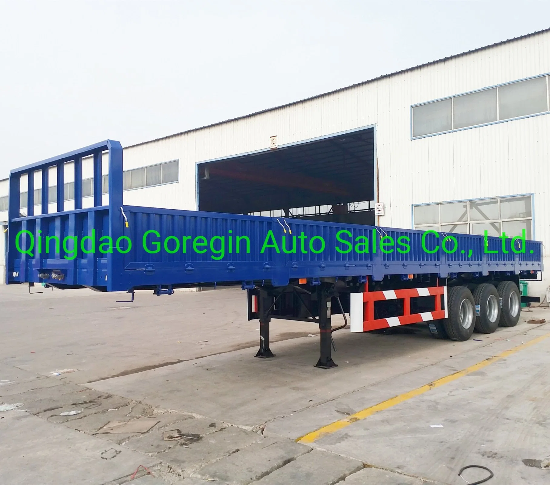 Supply Widely Use Utility Heavy Duty Side Wall New 3axles Cargo Flatbed Semi Trailer with Sidewall for Tractor Head