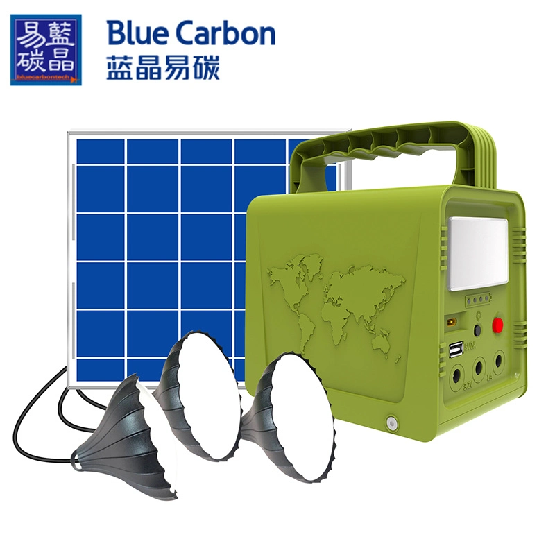 Portátil de 5W Inicio Sistema de iluminación de la generación de energía solar cargador de móvil, banco de baterías para uso doméstico