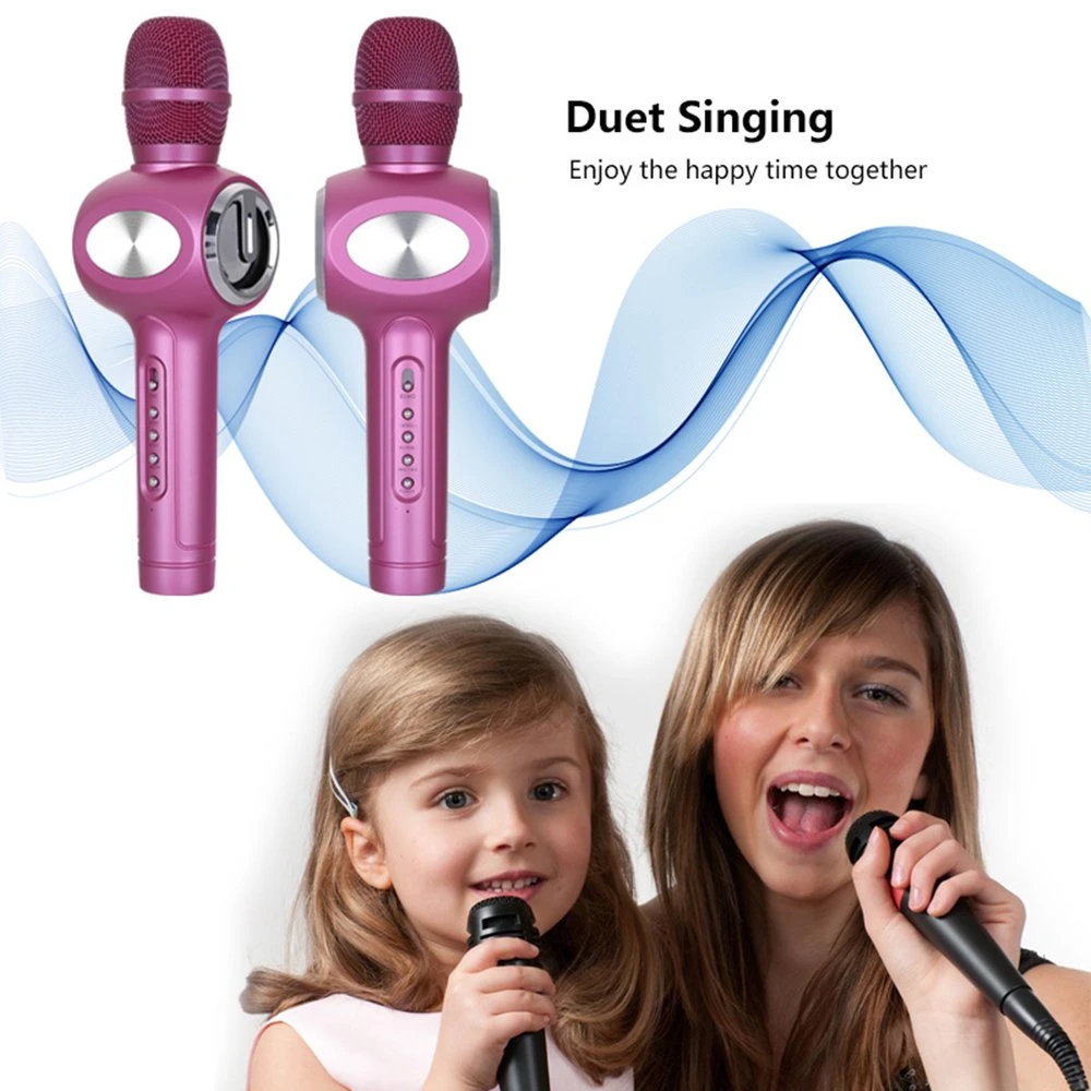 Microphone stéréo sans fil Microphone karaoké avec Duet chanter pour le chant de fonction