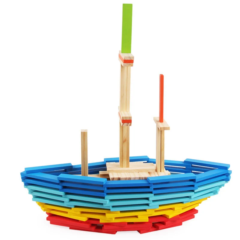 200pcs DIY Educational Toy 3D Construyendo Palas de madera niños Multicolor Bloques de construcción