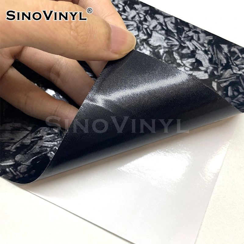 SINOVINYL Newest Popular Forging Carbon Fiber Film Black Gold Silver Auto Vinyl Car Wrap