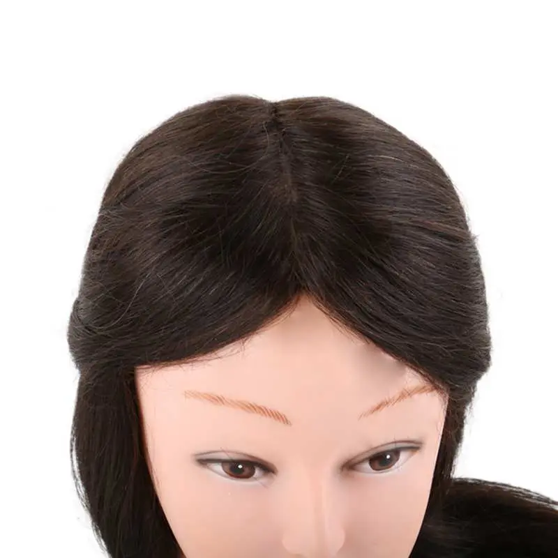 100% Human Natural Hair Barber Practice Mannequin Head Hairdressing Training Doll Heads