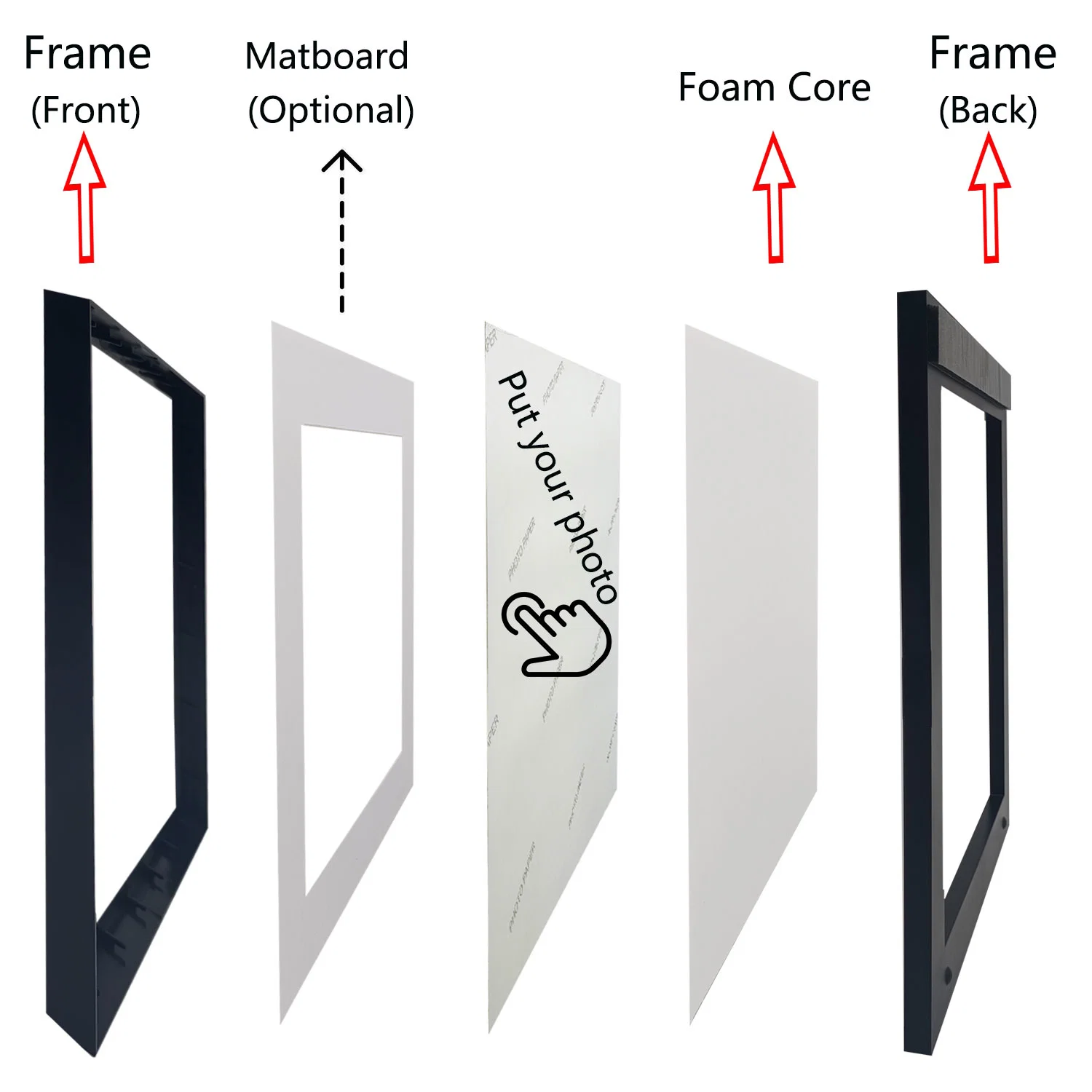 8X8 Picture Frames Black, Matted to 8 X 8 Cadre Photo with Mat for Wall Floating or Tabletop