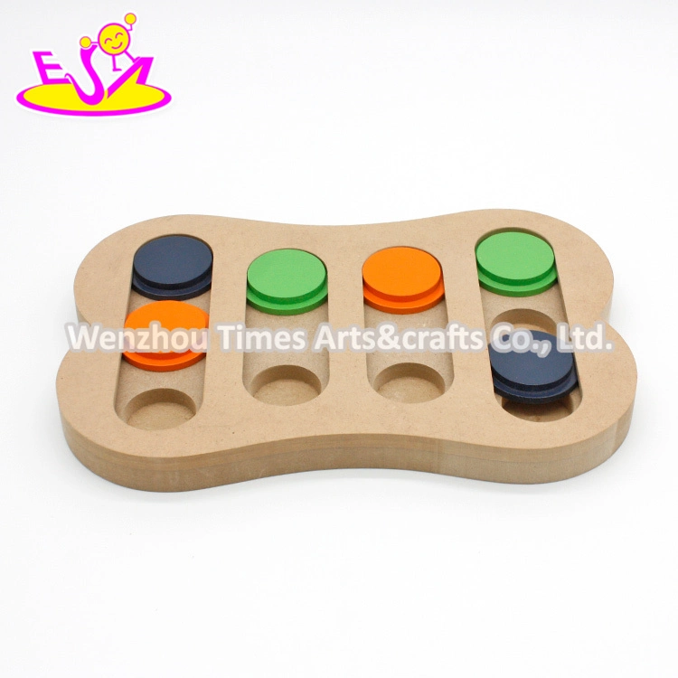 New Hottest Interactive Fun Iq Game Wooden Bone Shaped Dog Feeder W06f067