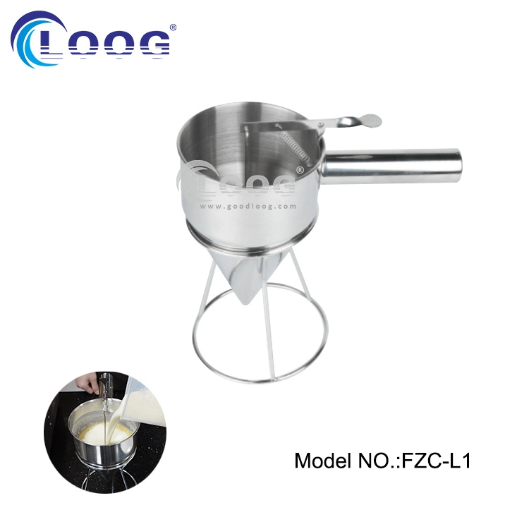 Multifunction Stainless Steel Funnel Octopus Fish Balls Tools Conical Funnel Tool Pancake Batter Dispenser Bakeware Maker with Rack for Making Dessert