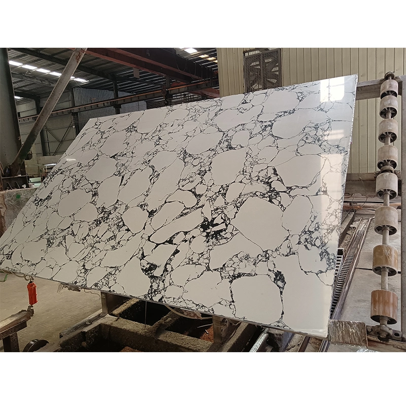 Engineered Stone/Artitifial White/Black with Big Flower Marble for Tiles/Big Slabs/Background Wall/Countertop/Vanitytop/Bartop/Worktop/Interior Decoration