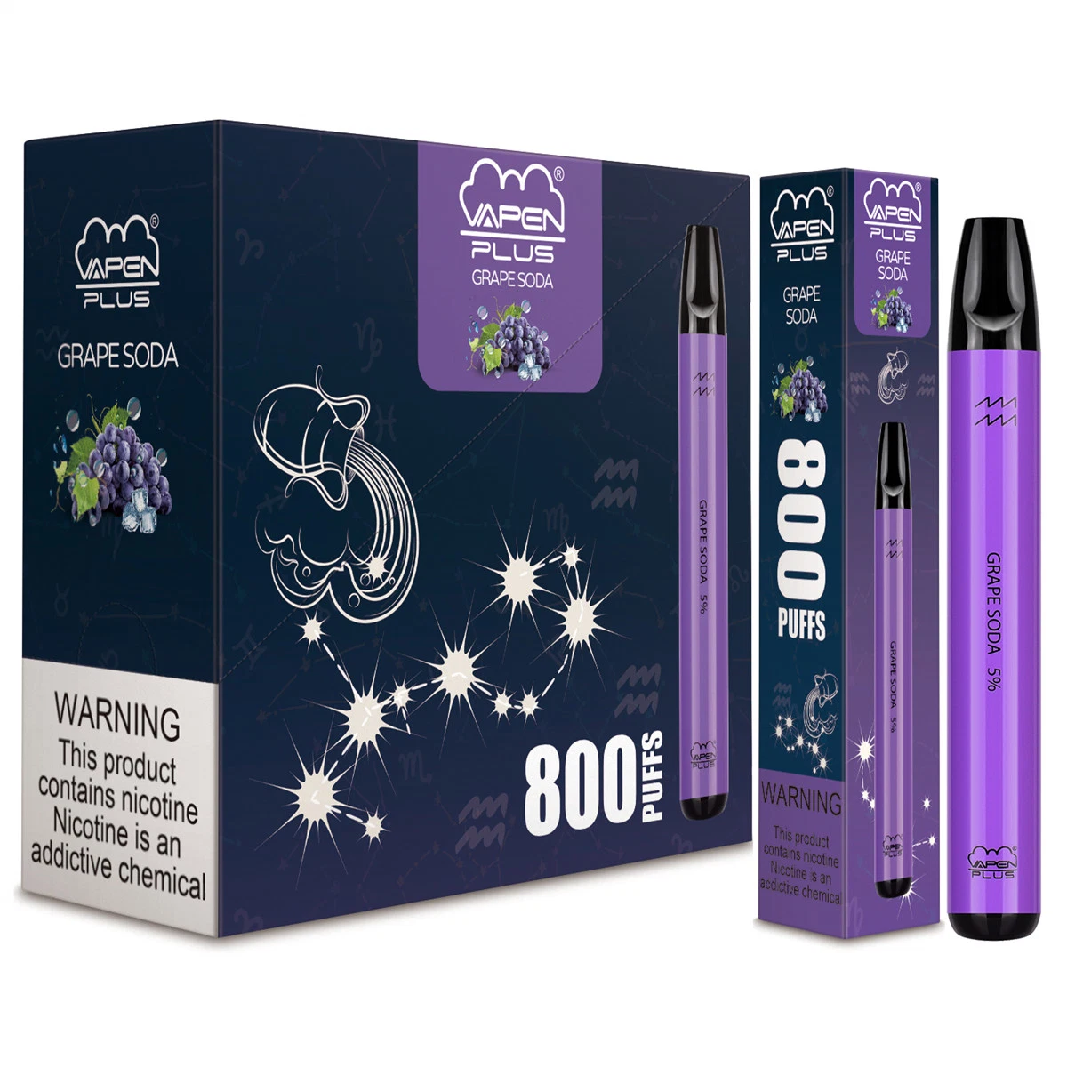 Authentic Zodiac Edition 800puffs Portable Vaporizer Pre-Filled Bars Vapor Vapen Plus Puff Plus