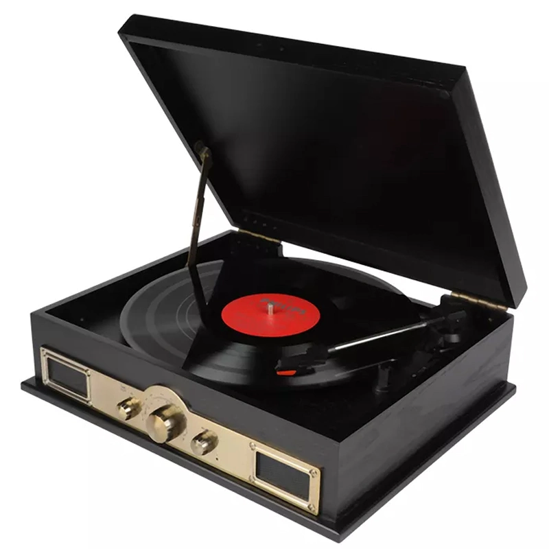 Personnalisation en usine Boîte en bois rétro conception Classic Bluetooth Vinyl Record Player