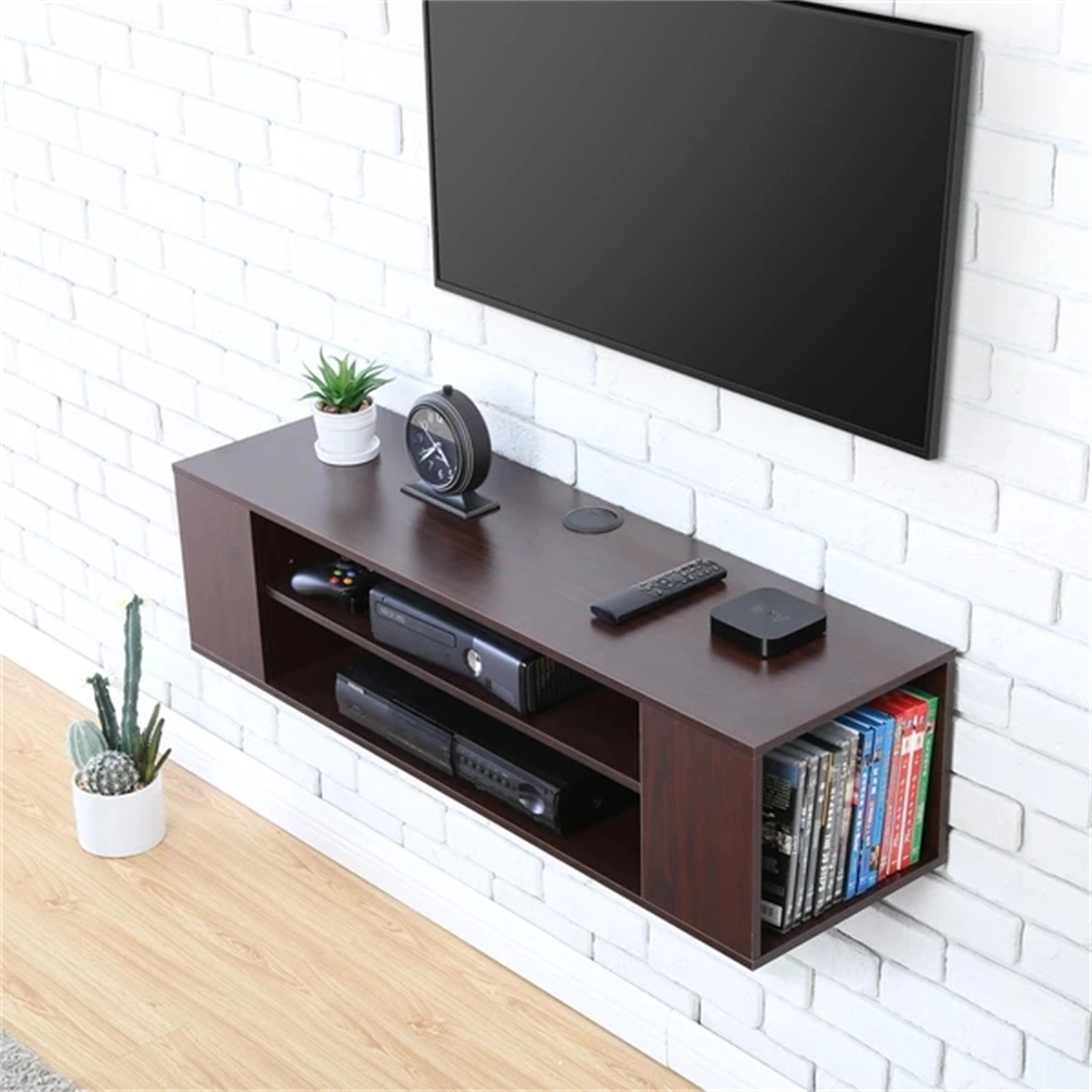 Hot Sell China Brown MDF stands y soporte de TV de mesa Con armario de pared de almacenamiento