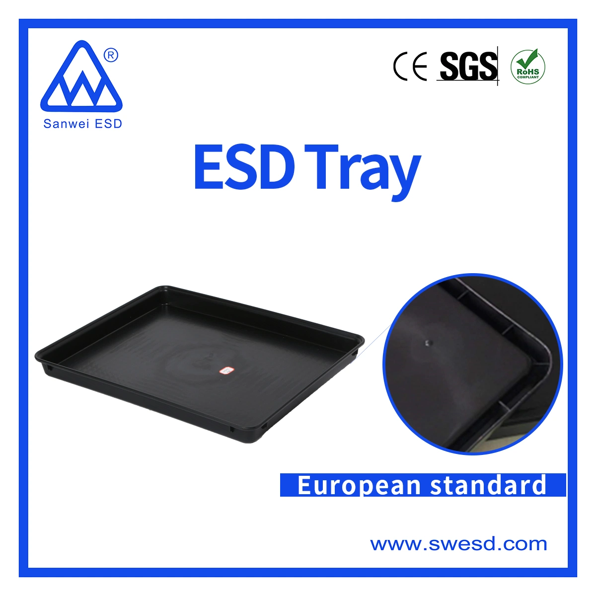 PCB Storage Conductive ESD Plastic Tray