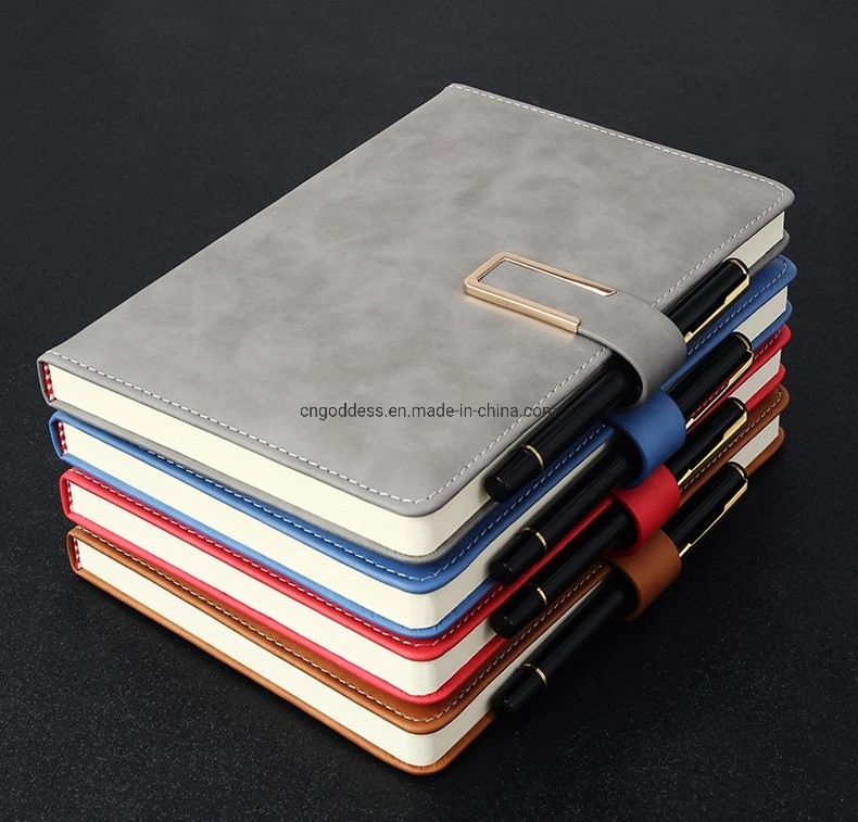 Waterproof Paper Sewing Lined Custom Notebook with Pen Holder Kraft Hardcover