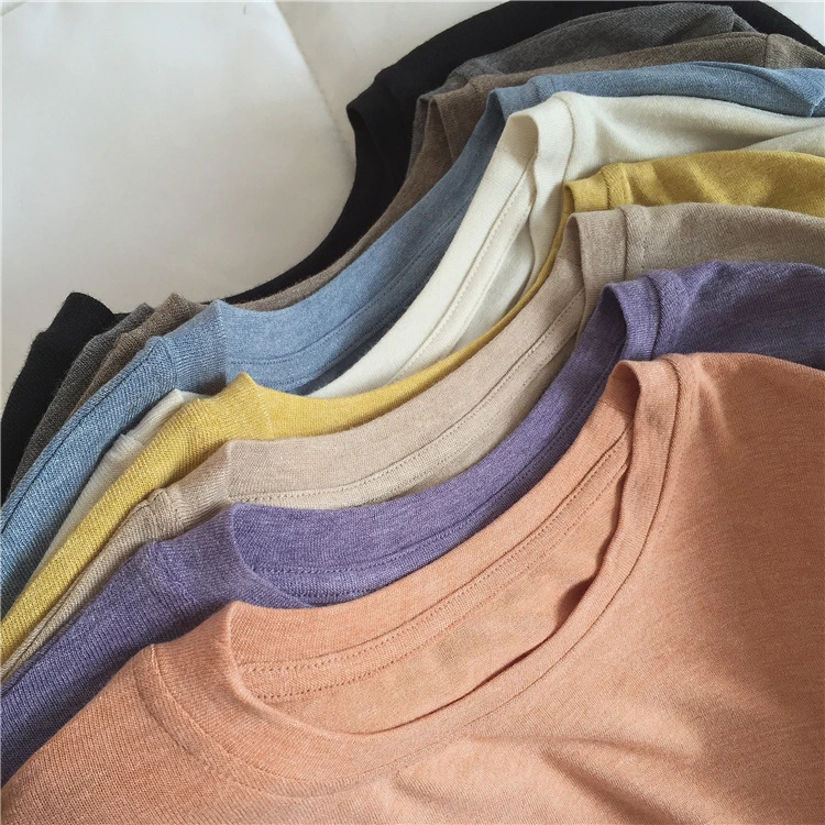 100% Organic Cotton Crewneck Tee Thermal Waffle Long Sleeve T Shirt Sustainable Crewneck Thermal Long Sleeve Tee Shirt Knit Tshirt