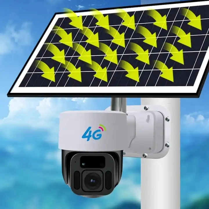 8MP 4G HD 4K 10X Zoom no exterior sem fios alimentada a energia solar a segurança humana IP via 8MP de lente dupla 4G CCTV Câmara PTZ Solar