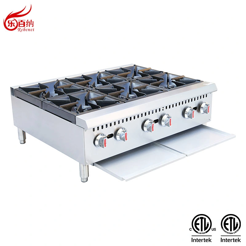 Kitchen Equipment Commercial Countertop 36" 6 Burners Gas Hotplate Stove (GHP-6)