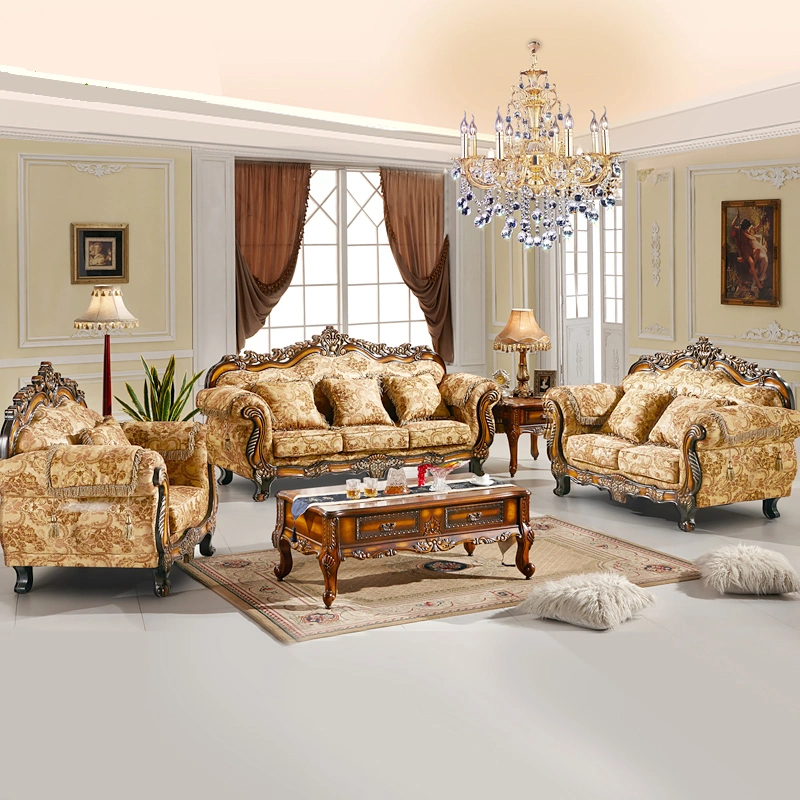 Wood Carved American Fabric Sofa Set From Chinese Sofa Couch Furniture Factory