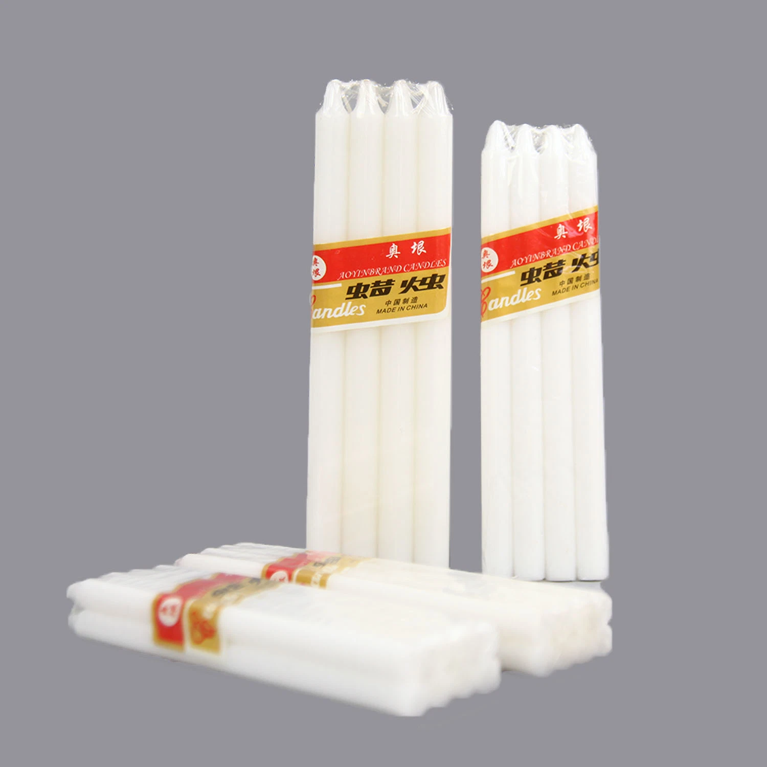 Comercio al por mayor blanco Stick velas para Nigeria 8pcs Pack en el mercado de gran tamaño y su pequeño tamaño con precios baratos y etiqueta personalizada