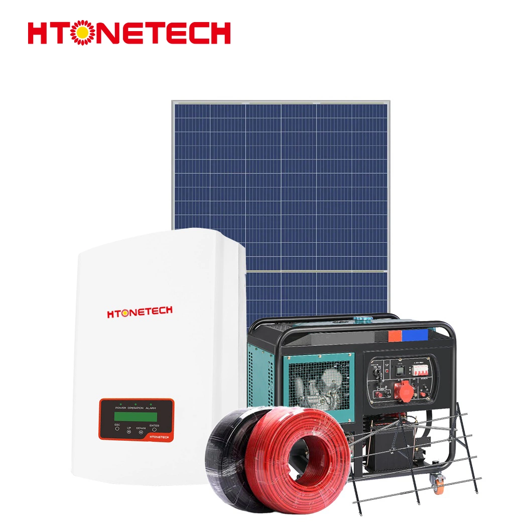 Htonetech 21W Monocrystalline Складная солнечная панель поставщиков лучший гибридный инвертор Китай 3Квт Offgrid солнечной системы питания с Кассета на 186 fa дизельного двигателя генератор