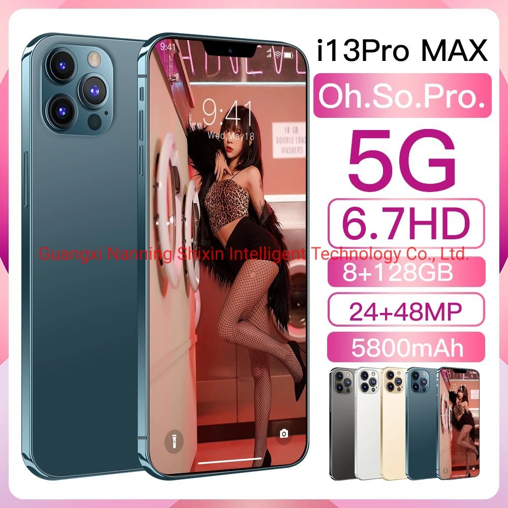 Venta caliente Original para Ipon13 Pro Max doble cámara de 6.7 pulgadas Smart Phone de 8GB128GB llena la pantalla OLED Teléfono Móvil I13 Proho