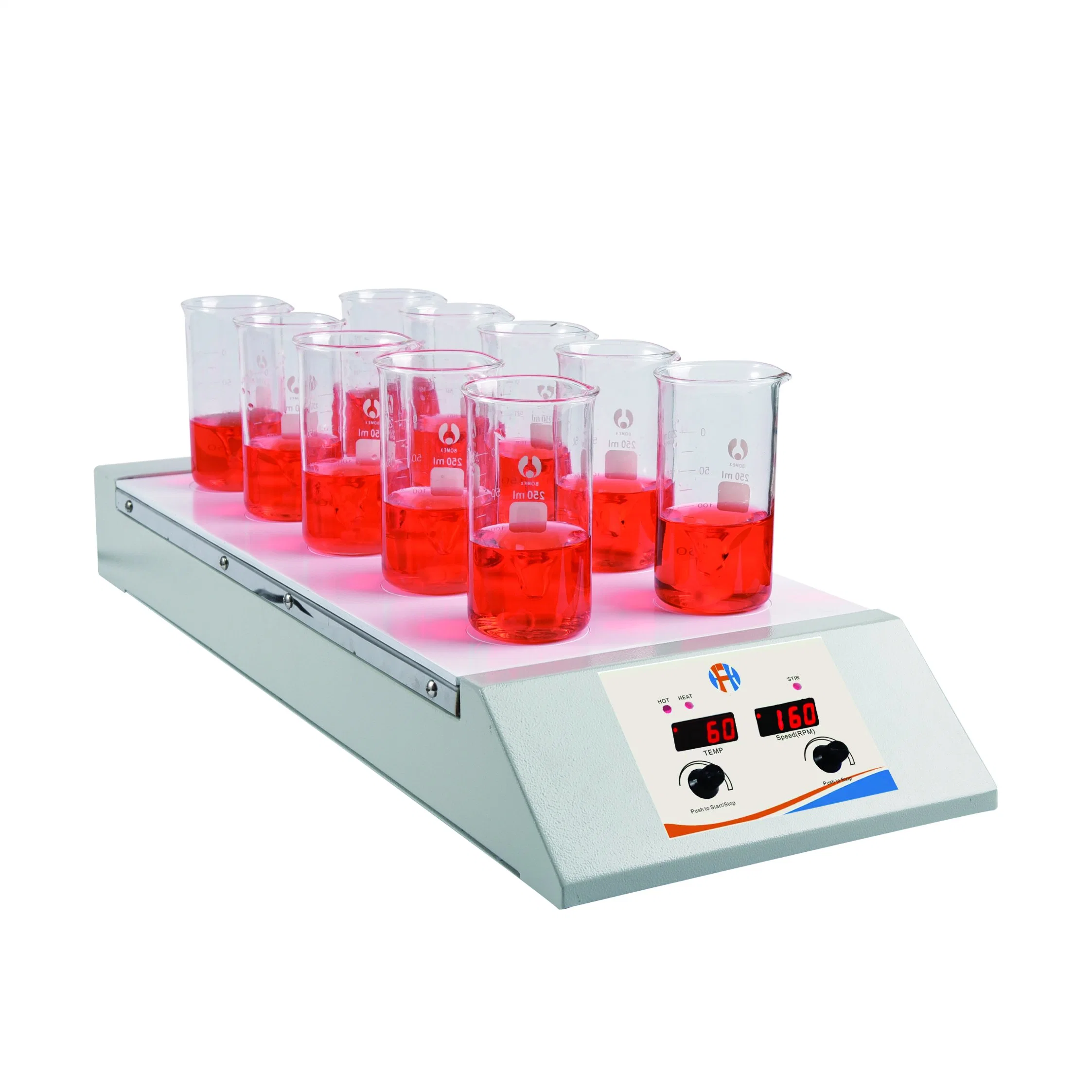 10 Points Magnetic Stirrer with Stirrer Ceramic Coated Aluminum No Heating