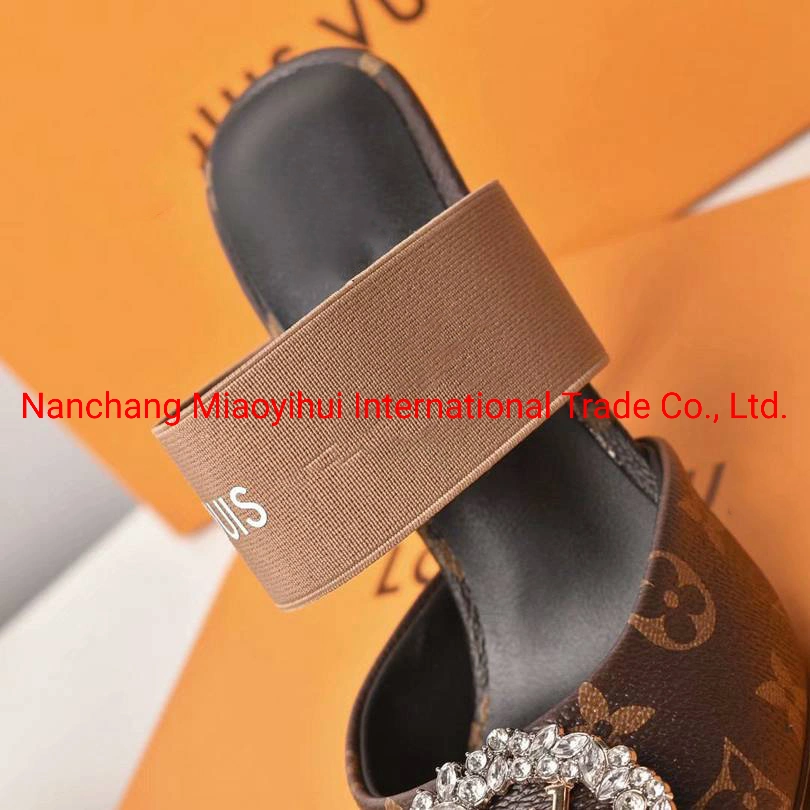 Ladies Lady Women Designer Luxury Brand PU / Real Leather Shoulder Wallets Slipper Shoes