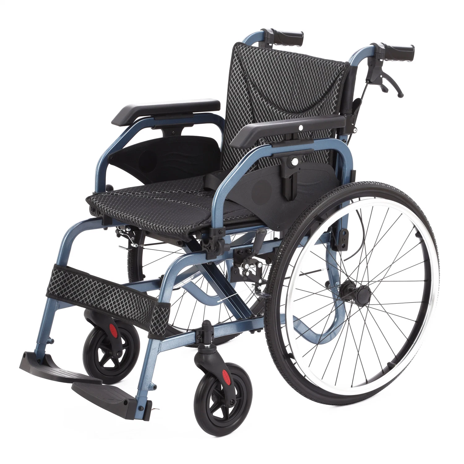 22 pulgadas rueda de gama alta estilo europeo plegable ligero Wheelchairs Para personas mayores