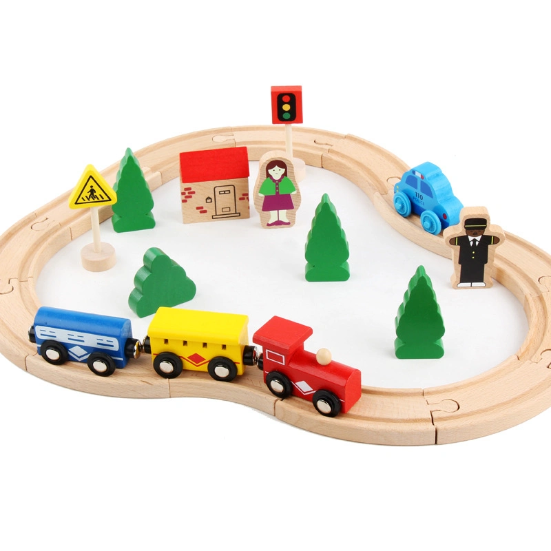 Vía eléctrica de la Educación Temprana Baby Car Montessori Tren Juguetes de madera para niños