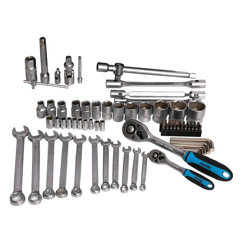 Fixtec CRV Special Tools Adjustable Long Handle Ratchet Wrench 76PCS Car Repair Tool Kit