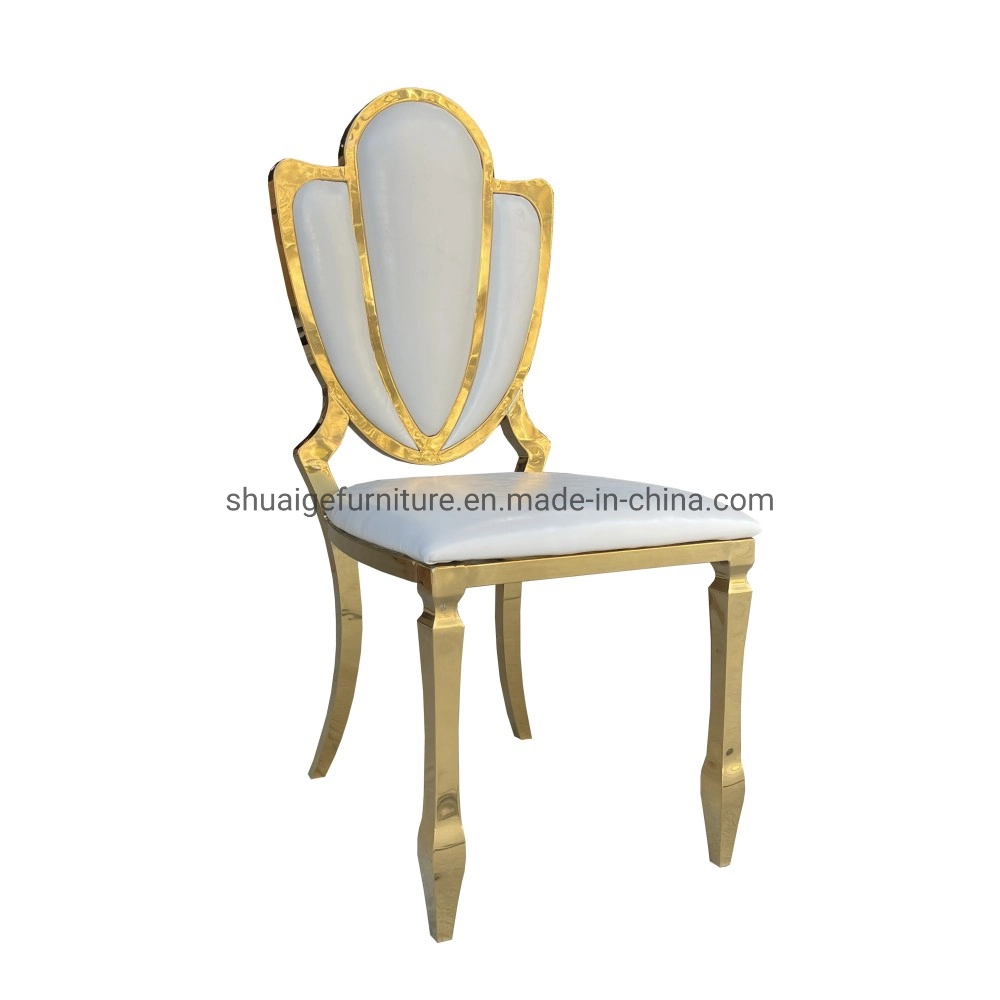 Gold Edelstahl Bankett Dining Chair Sets für Hochzeitsveranstaltungen