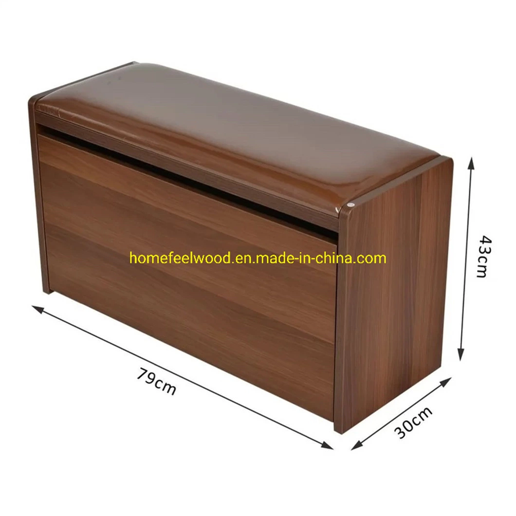 Wooden Bench Storage Shoe Cabinet with Seat (HF-WF0403)