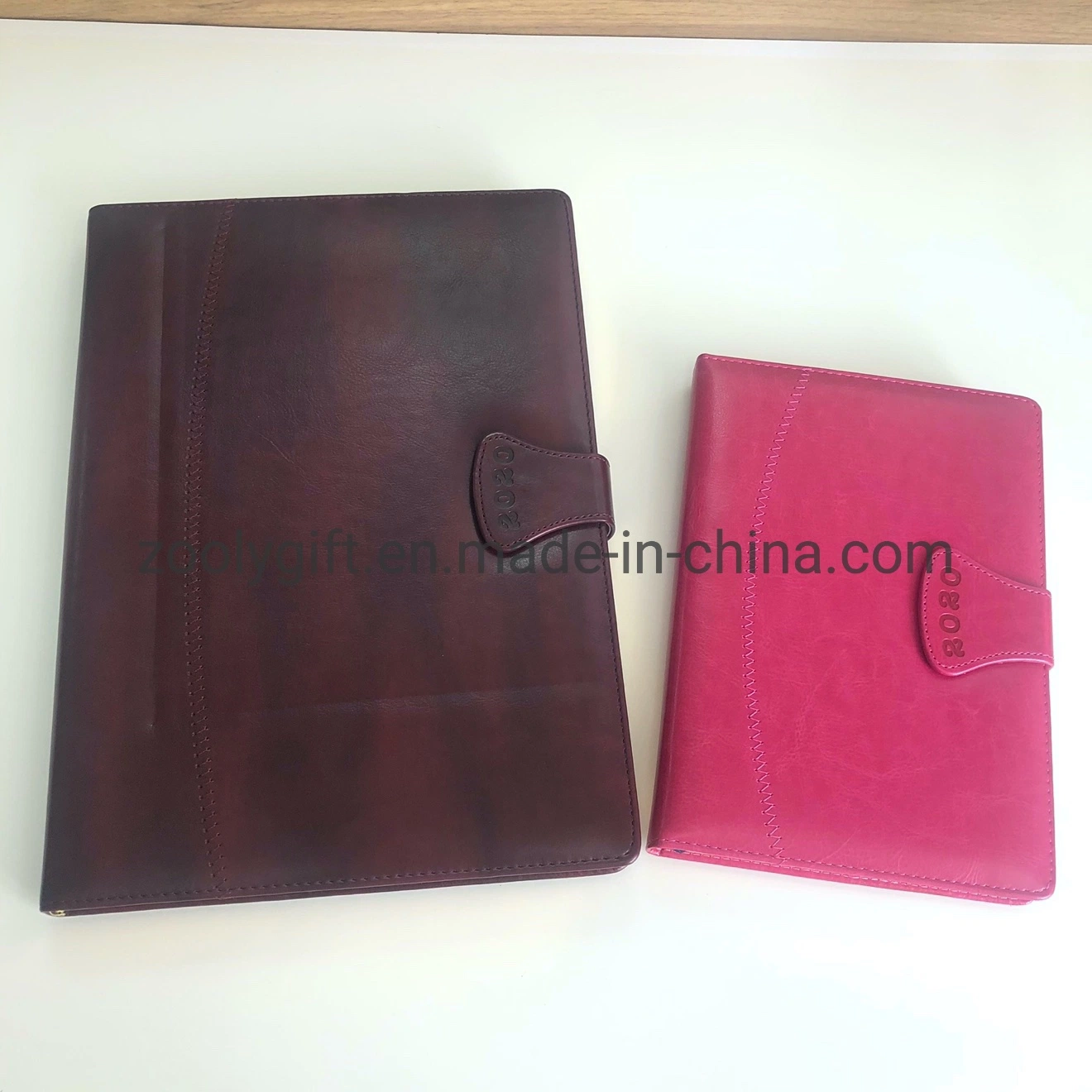 Embossed Logo PU Leather Journal Diaries Magnetic Flap Agenda Daily Planner Notebook Souvenir Gift