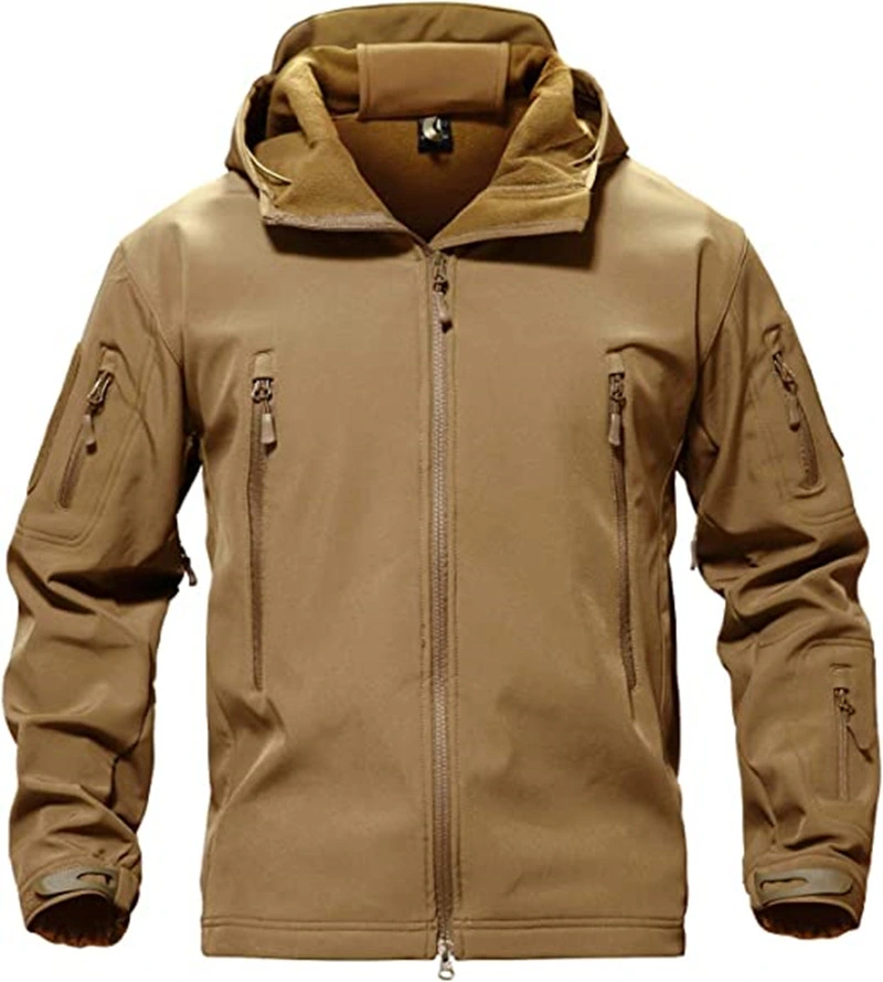 Mens Hooded Breathable Tactical Jackets Waterproof Softshell Hoody Hiking Camping Jacket Coat