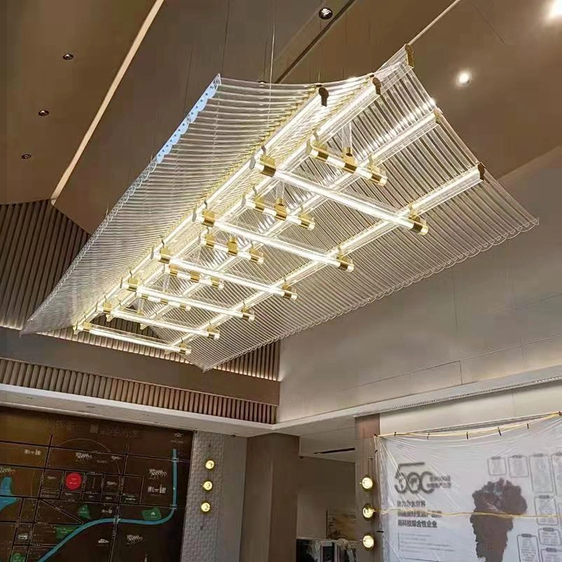 Consumo KTV espacio Comercial Big Luxury Iron LED Project Chandelier Luz