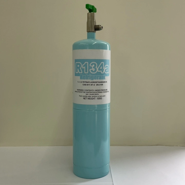 Alta calidad 99,9% pureza 1000g Gas refrigerante R134A para llama Retardantes