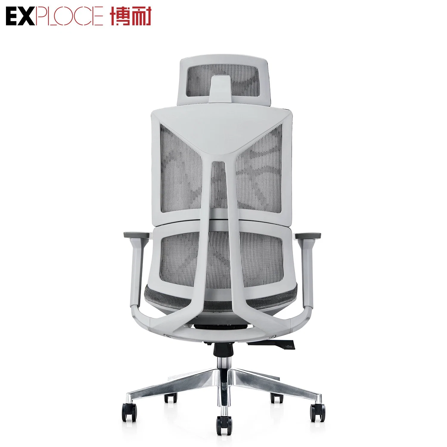 China Imported Full Mesh Ergonomic Office Chair Height Adjustable Armrest Rock Back Executive Seat with Five Star Base