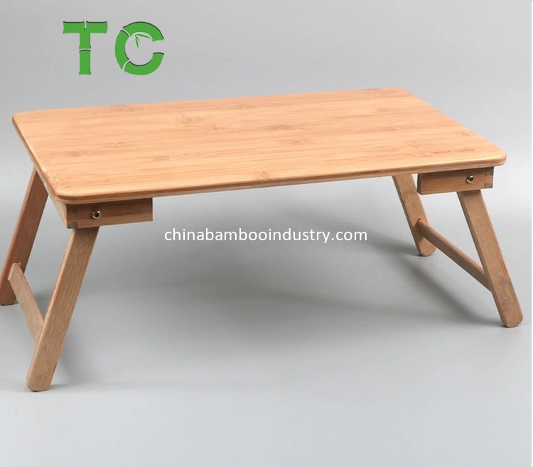 Plateau de canapé pliable de qualité personnalisée et fiable pour ordinateur portable Bureau pliage en bambou Table de lit