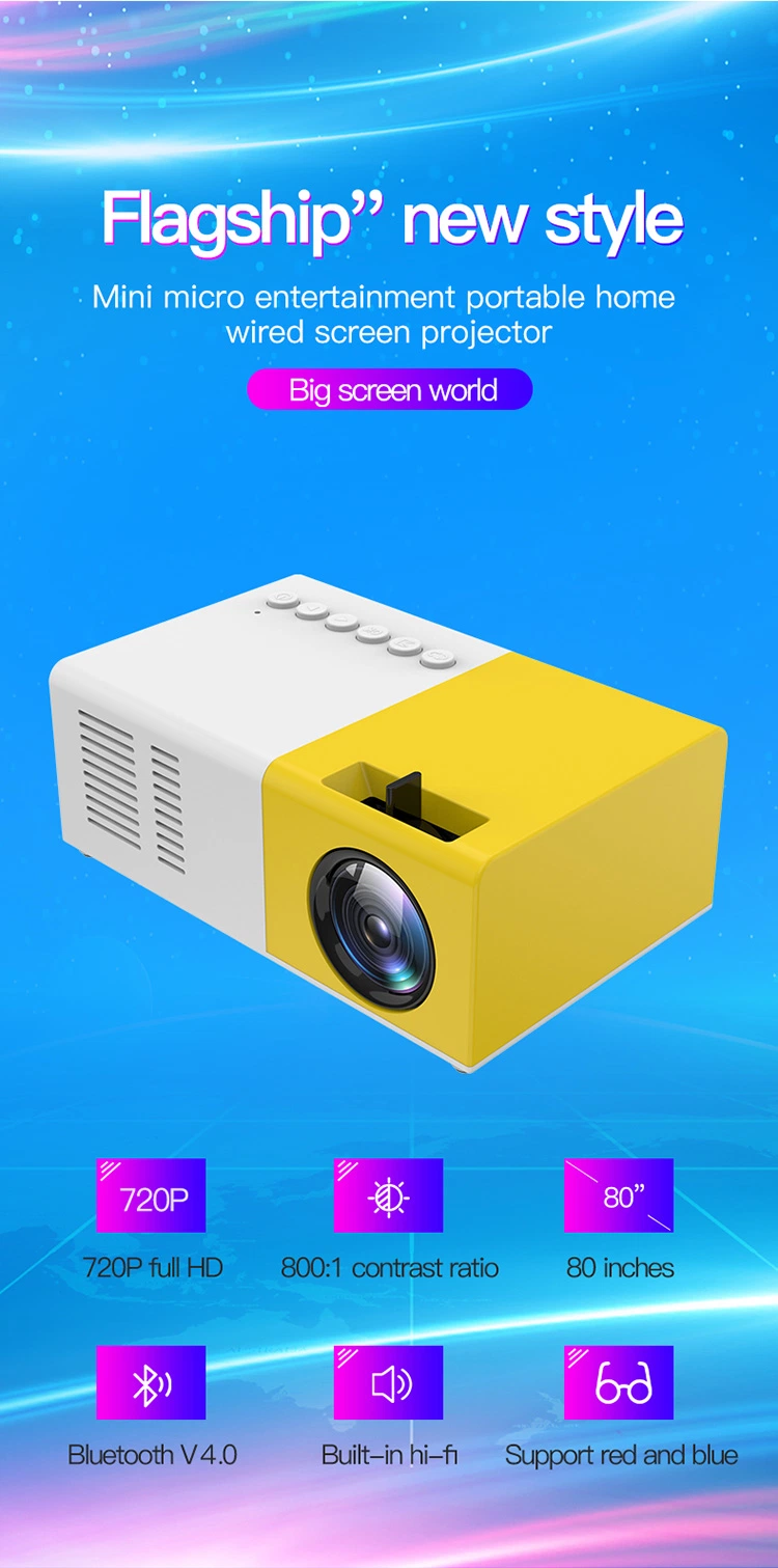 Mini Micro Entertainment Portable Home Wired Screen Projector