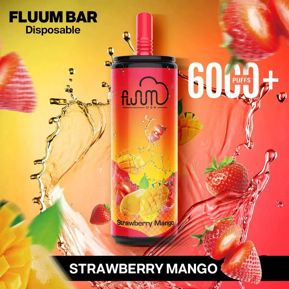 Producto nuevo Vape Pod Fluum 6000 puff cigarrillo electrónico sabor de la fruta E-cigarrillo desechable Vape con punta de goteo de goma