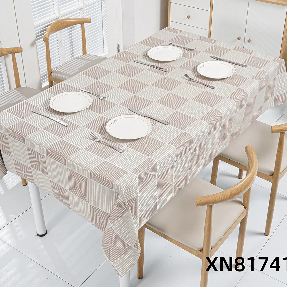 Customized Retangle European Table Cloth Polyester Plastic Table