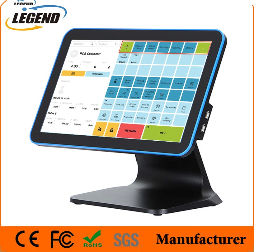 15,6 pulgadas todo en uno POS Terminal Registro de efectivo