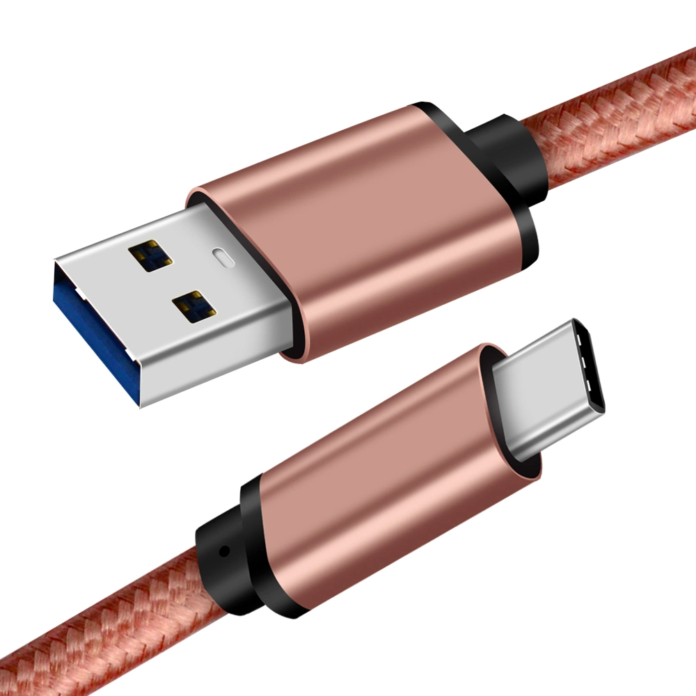 USB 3.0 Tybe C USB Cable Support 3A Fast Charging and 5gbps Data Transfer with Nylon Braided and Aluminum Case