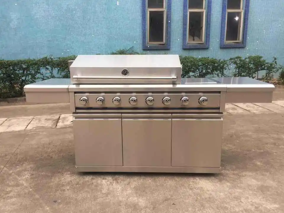 Venta caliente Morden Cocina al aire libre barbacoa a gas Grill con Bastidor