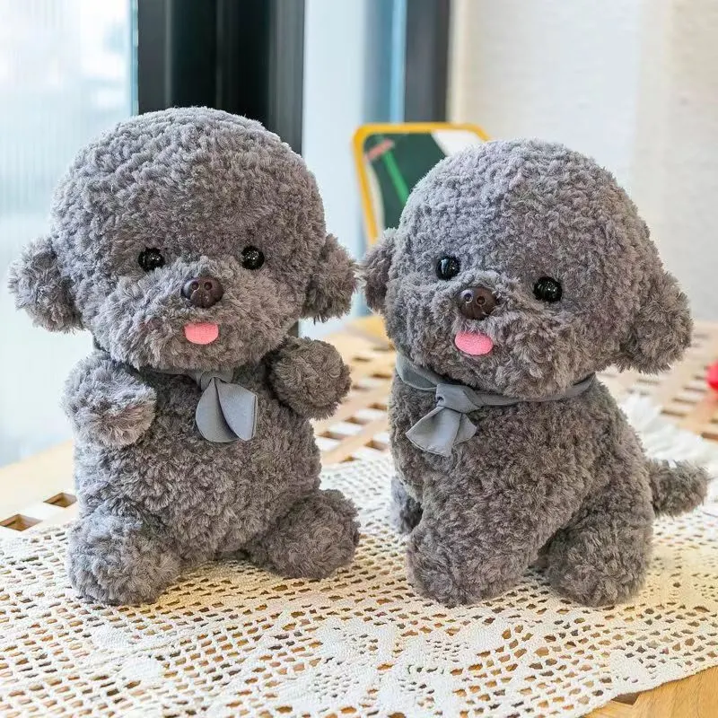 Weiße Bichon Puppe Grau Teddy Hund Plüsch Spielzeug Niedlichen Haustier Geschenk Für Ragdoll Mit Hund