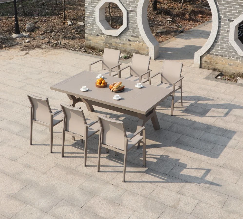 Outdoor Leisure Furniture Aluminum Alloy Waterproof Sunscreen Courtyard Open-Air Terrace Contracted Outdoor Table Chair to The Table