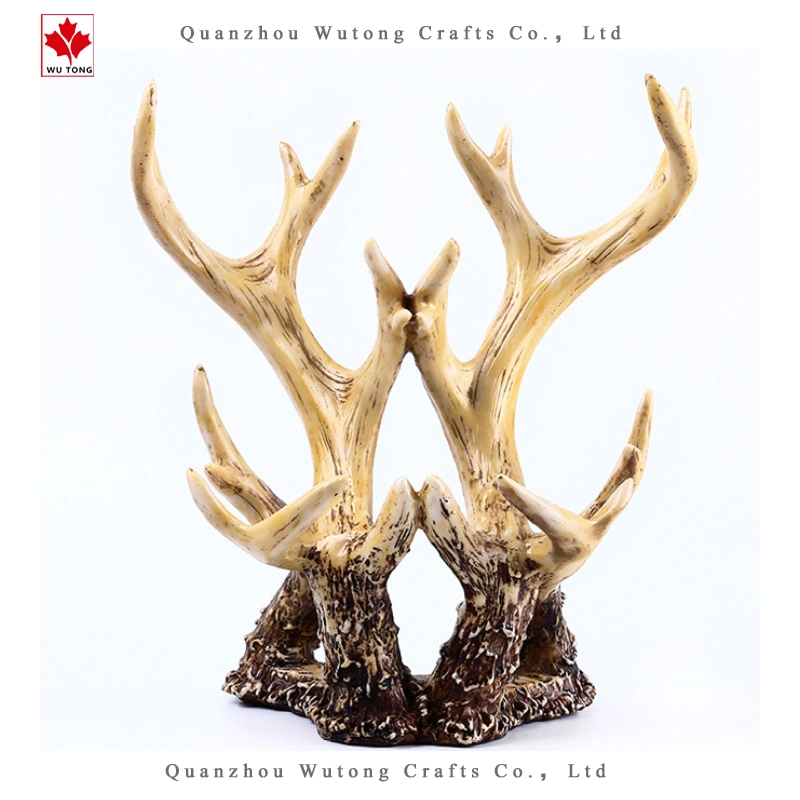 Custom Bottle to The Deer Antlers Figurine Resin Wine Rack