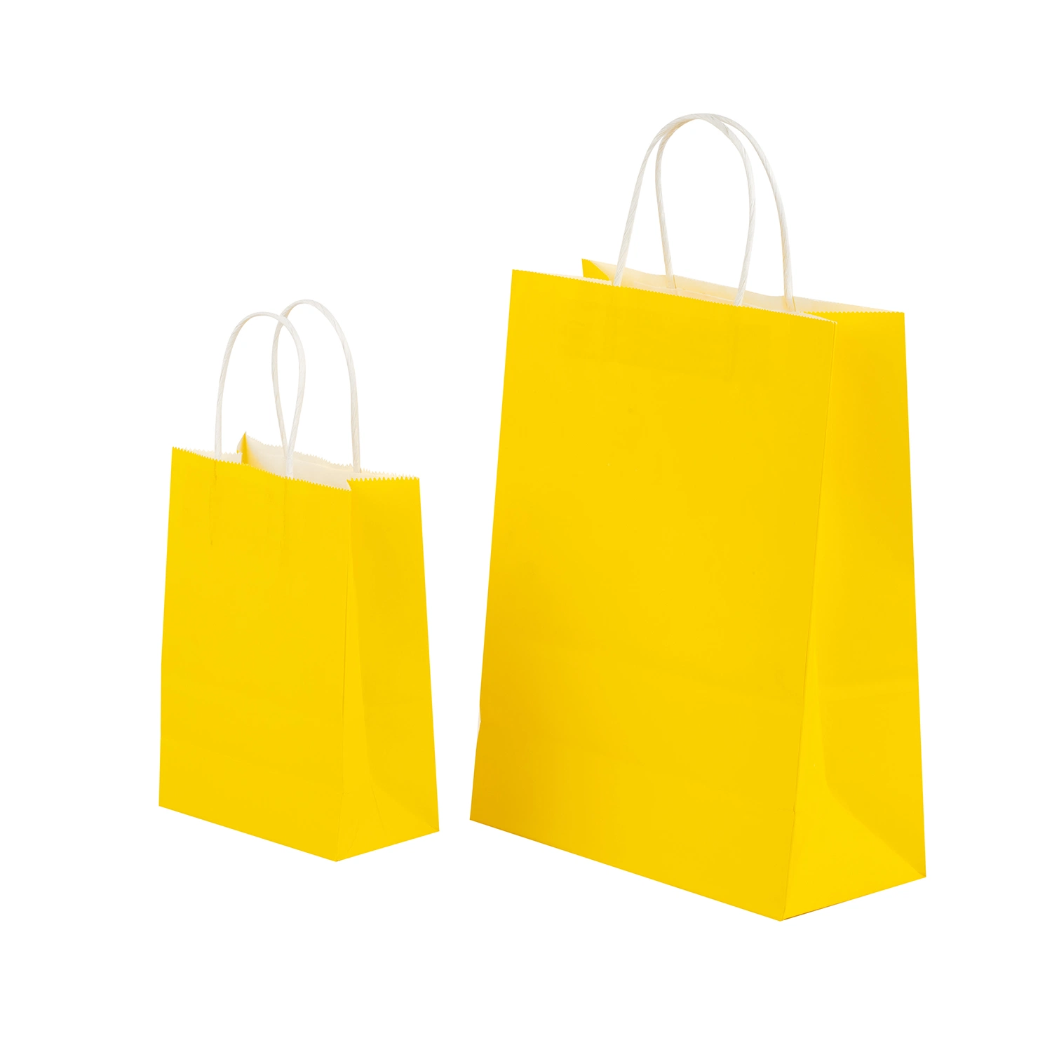 Sac cadeau en papier kraft blanc imprimé personnalisé avec logo recyclable.